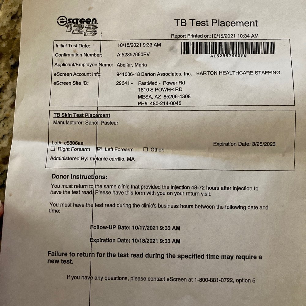 cvs tuberculosis test