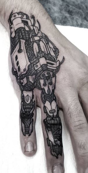 cyberpunk hand tattoo