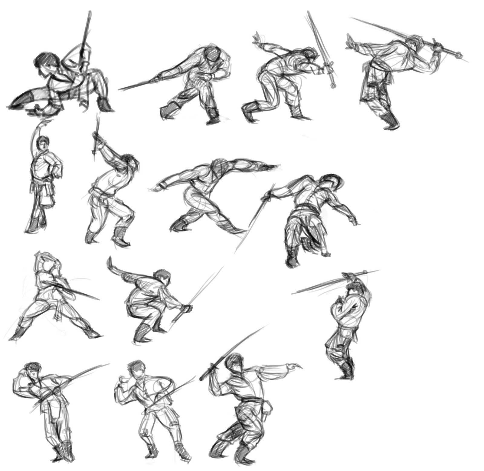 sword pose drawing reference