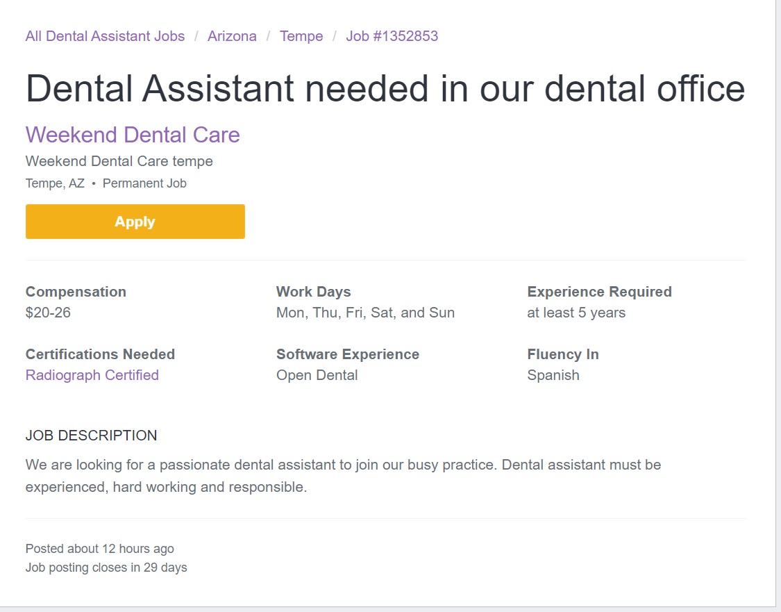 dental assistant jobs near me