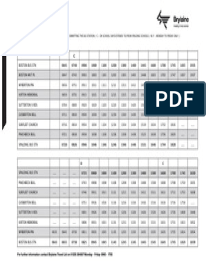 bus b13 timetable