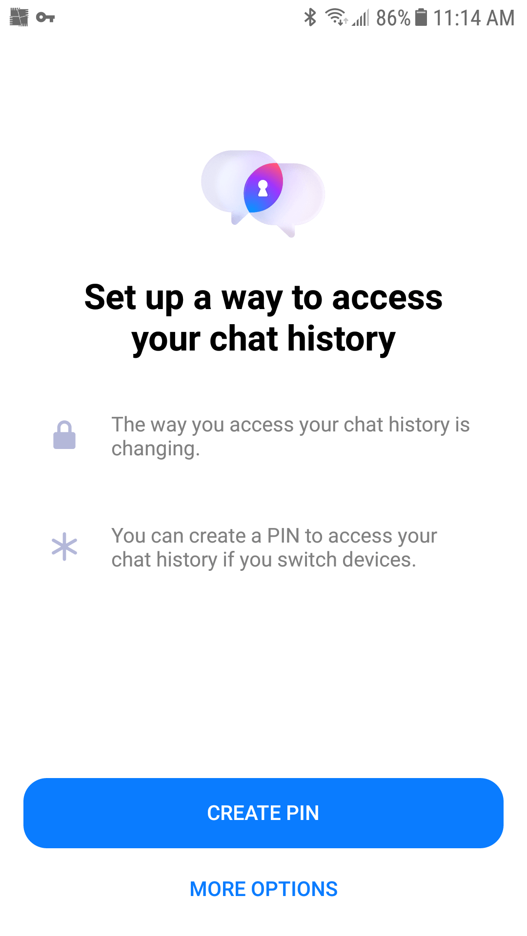 facebook messenger asking for pin