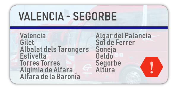 autobús segorbe valencia precio