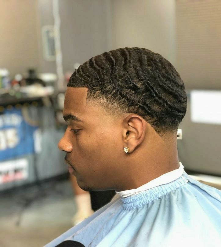 waves short low taper fade black male