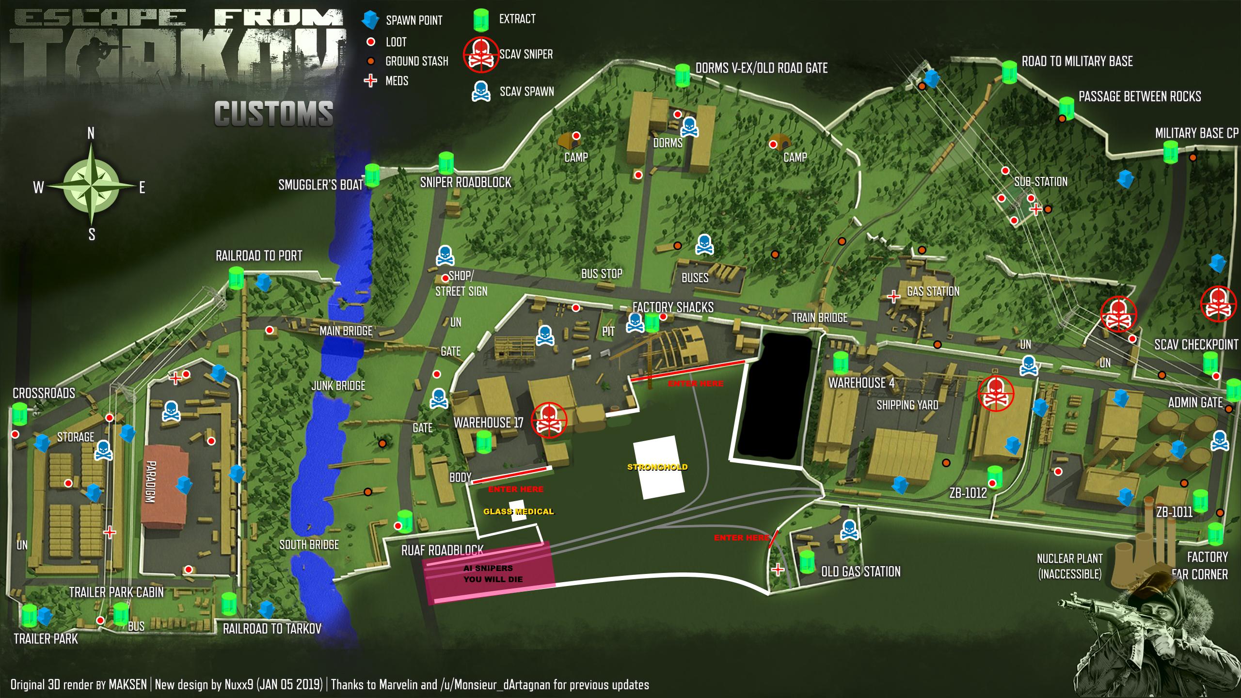 customs maps tarkov