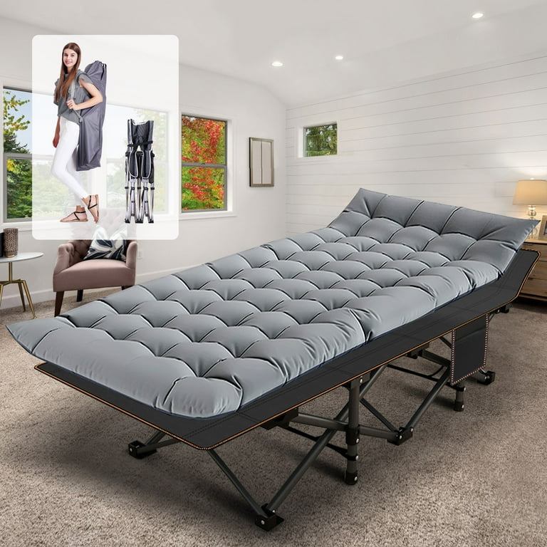 folding cot with mattress