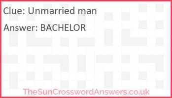 unmarried man crossword clue