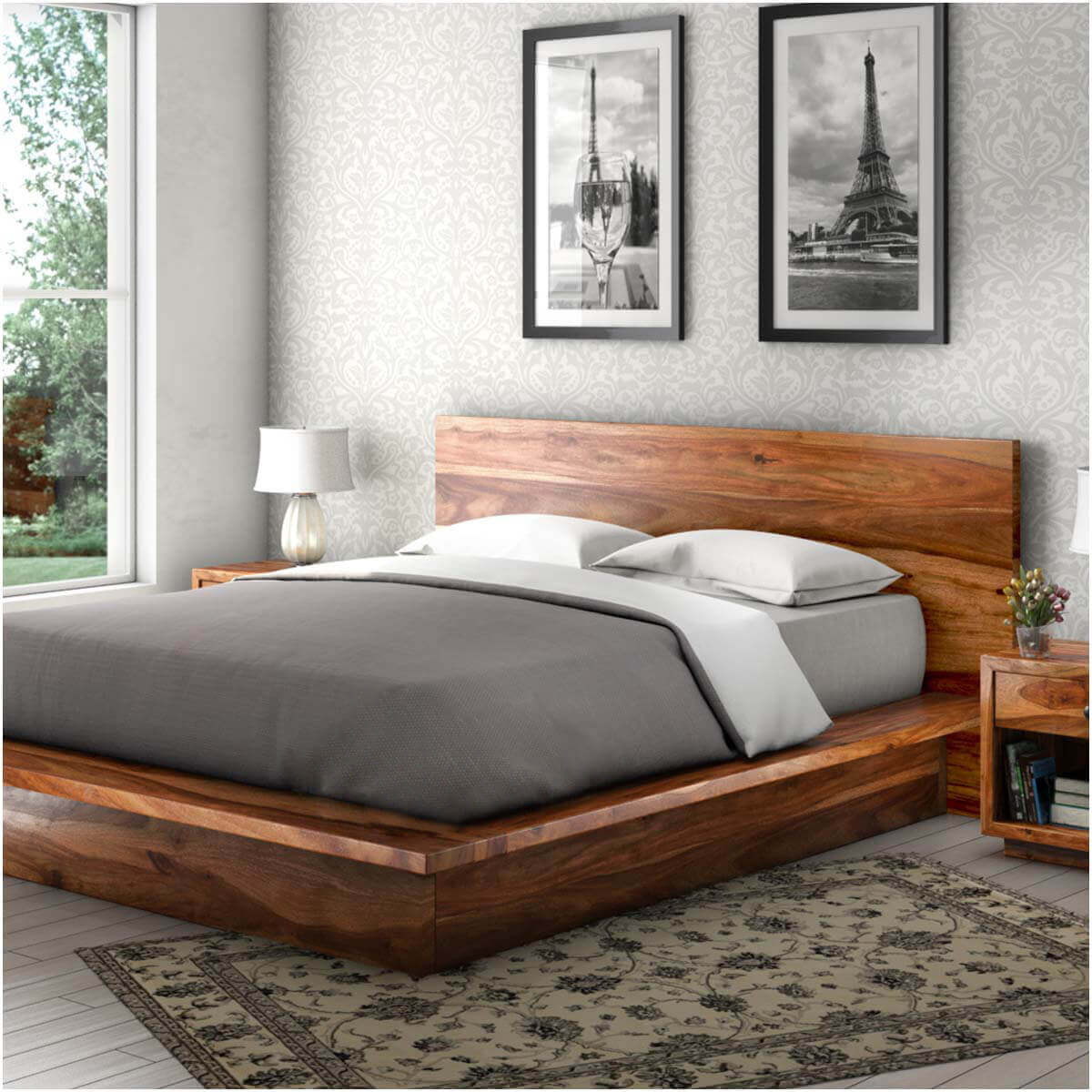 wood platform bed