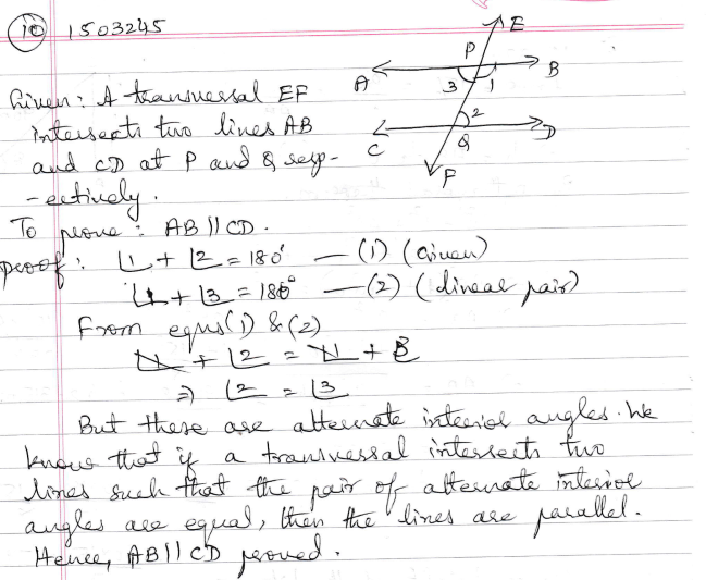 if a transversal intersects two lines