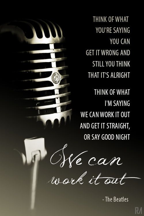 we can work it out song lyrics