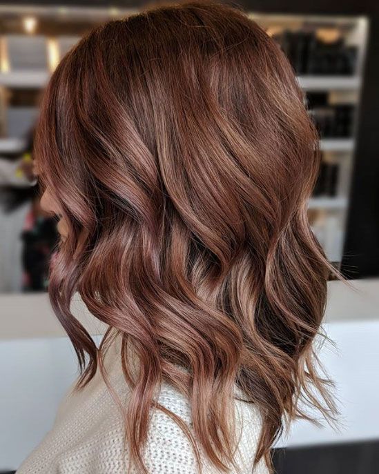 brunette rose gold hair