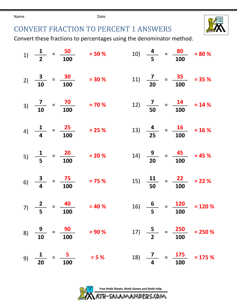 convert 1/5 to a percentage