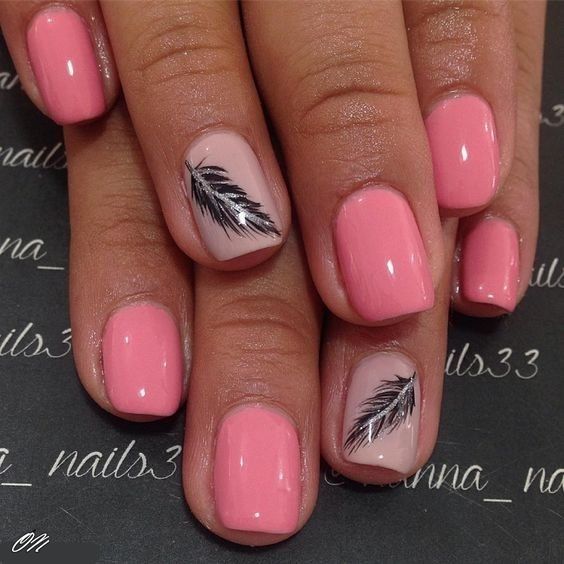 feather nail designs