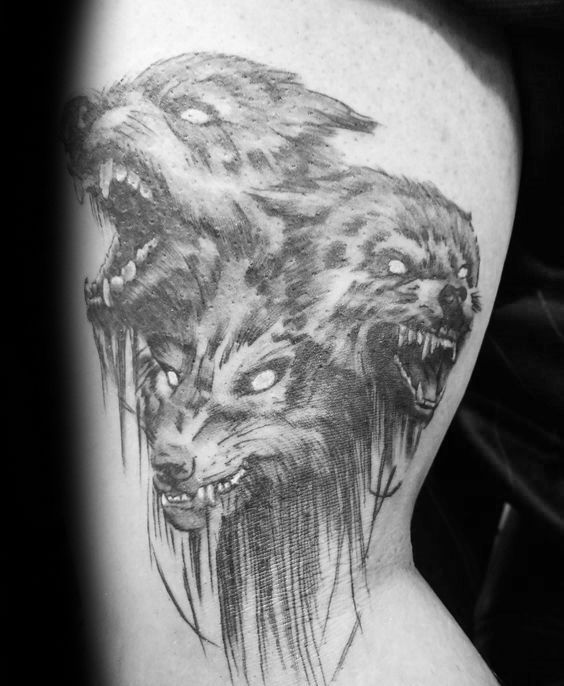 3 headed wolf tattoo