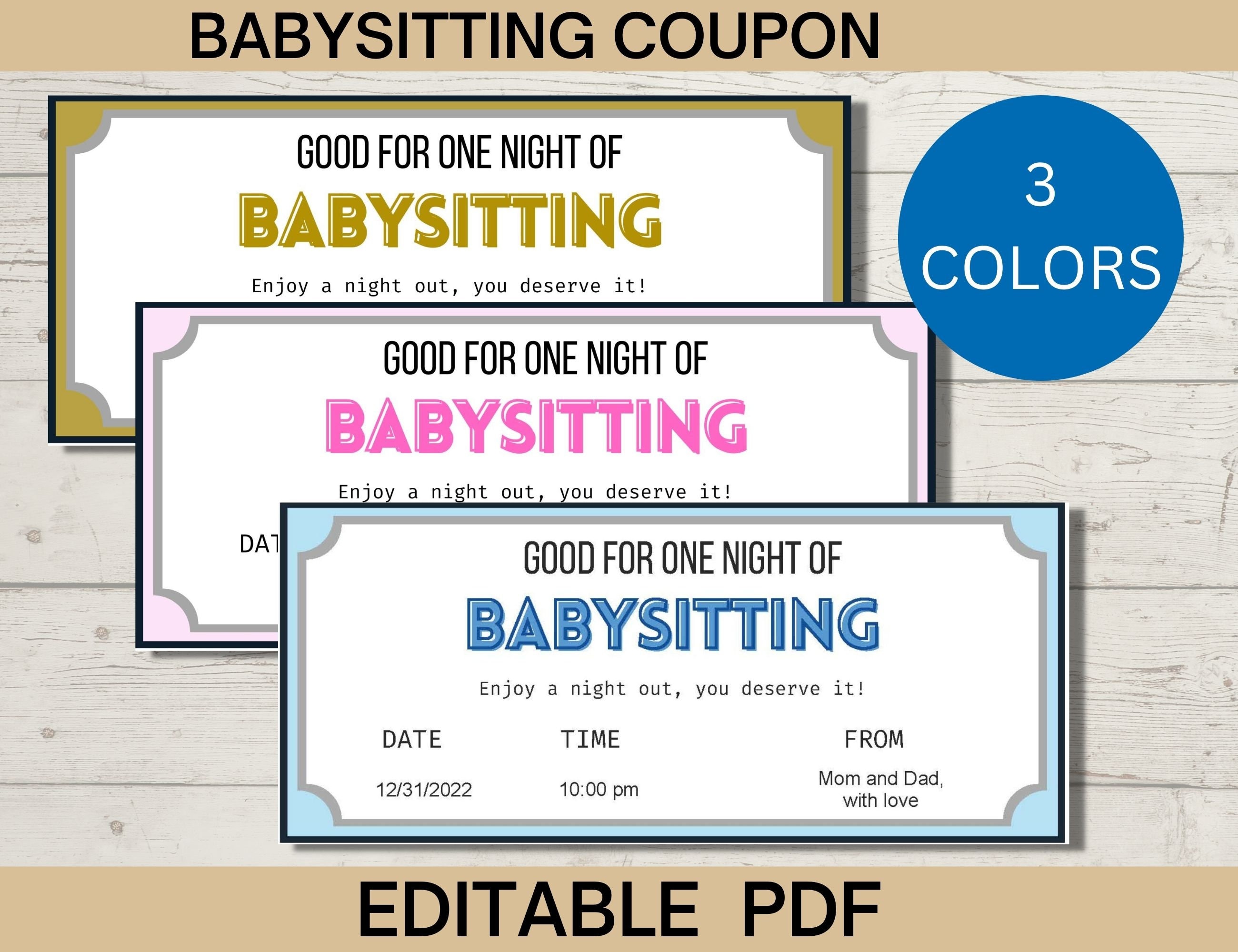 date night babysitting coupon template