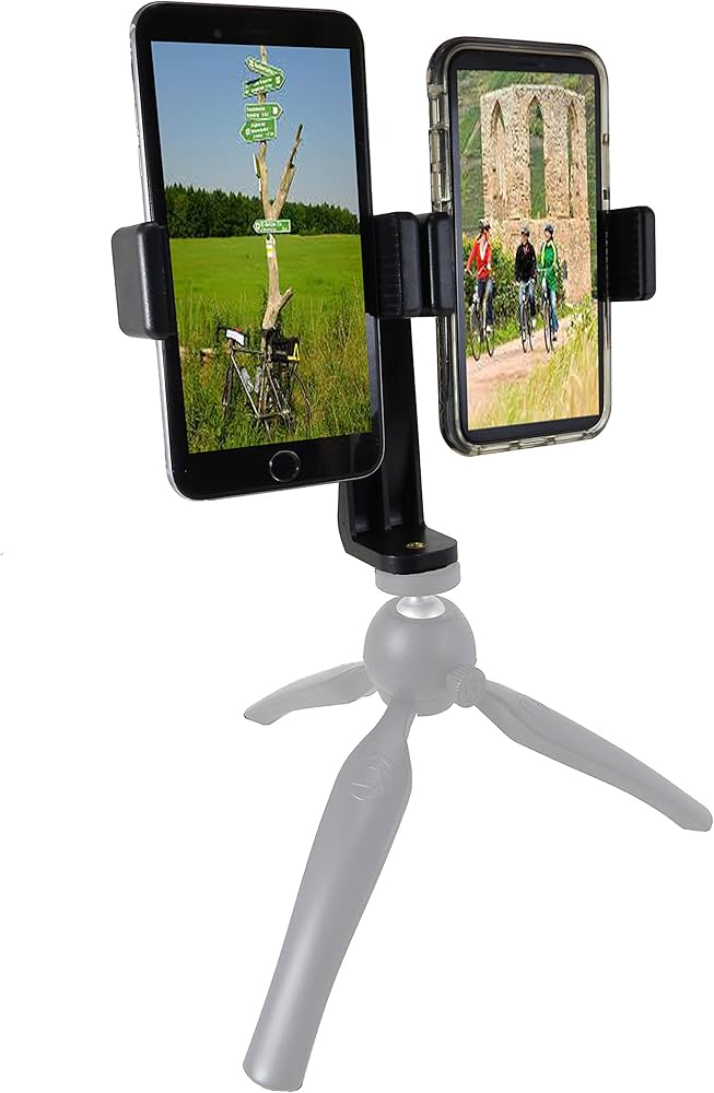 dual phone holder tripod