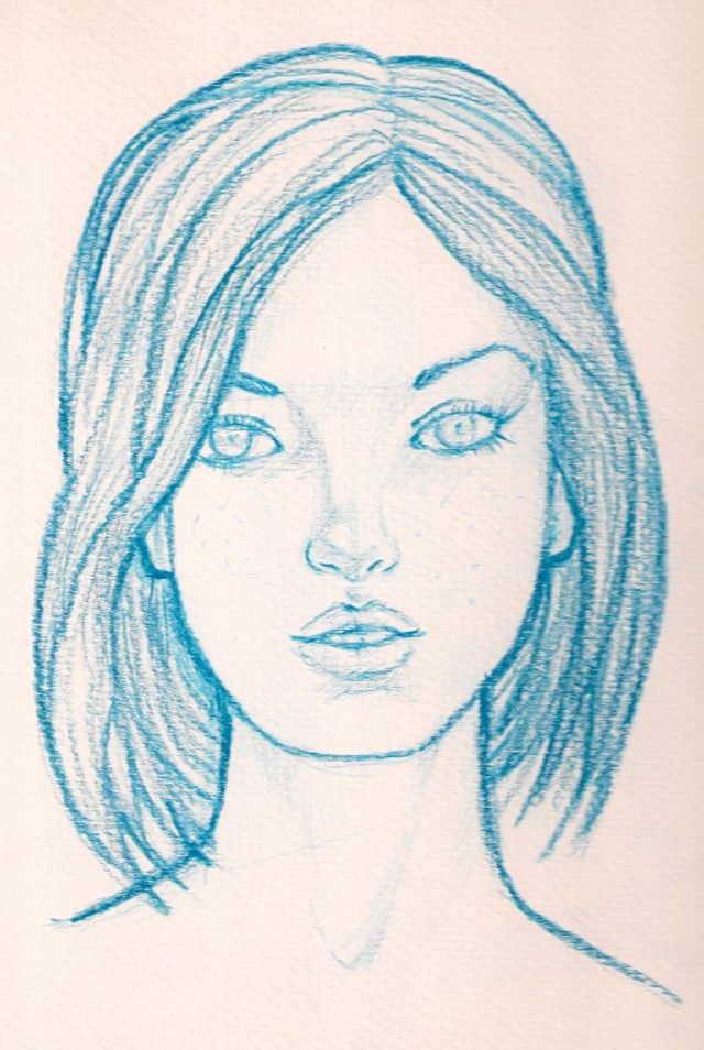 rostro de mujer dibujo