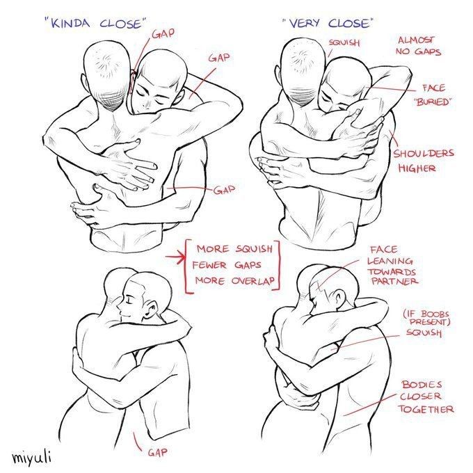 hugging pose