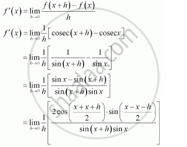 derivative of cosec x using first principle