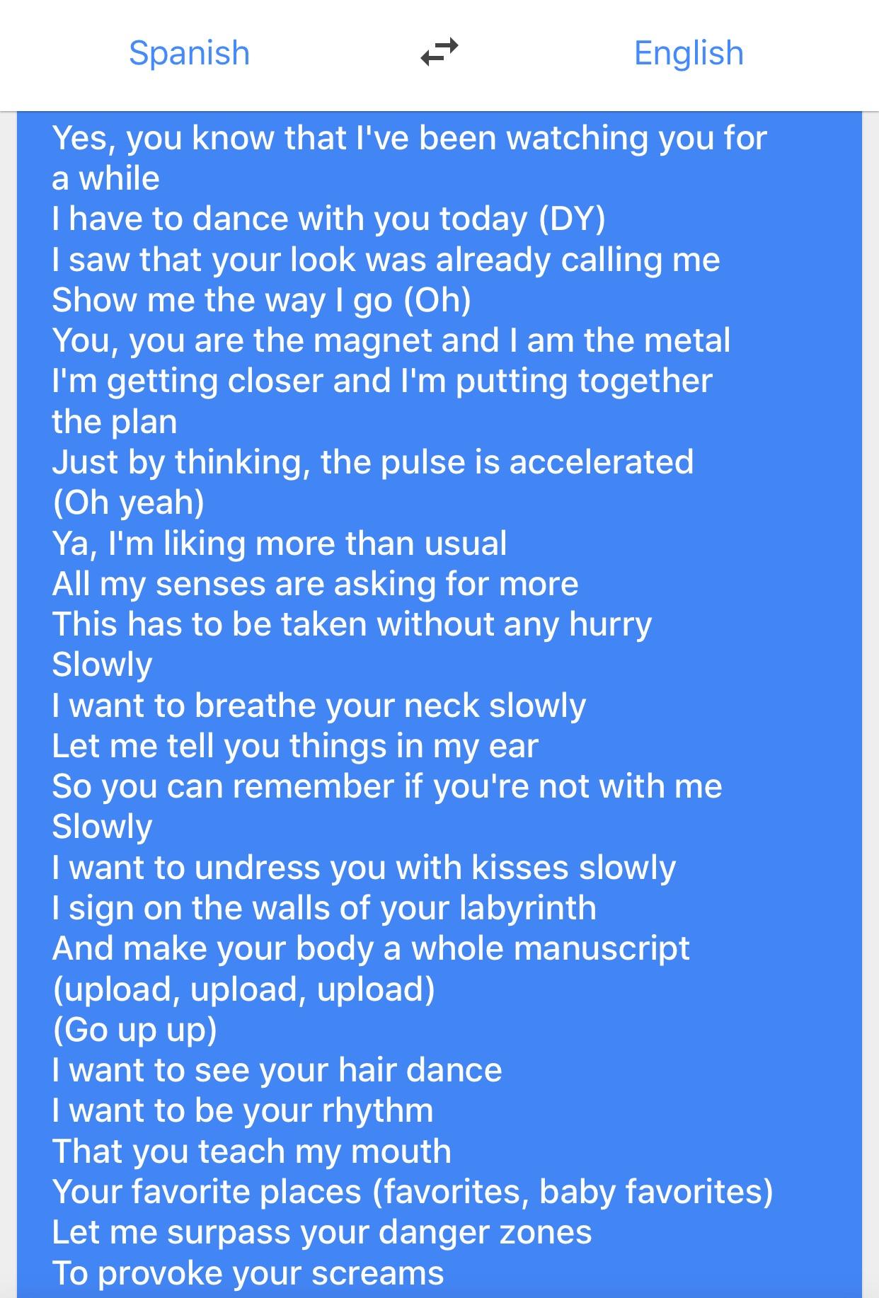 despacito song lyrics in english