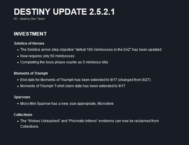 destiny 2 patch notes