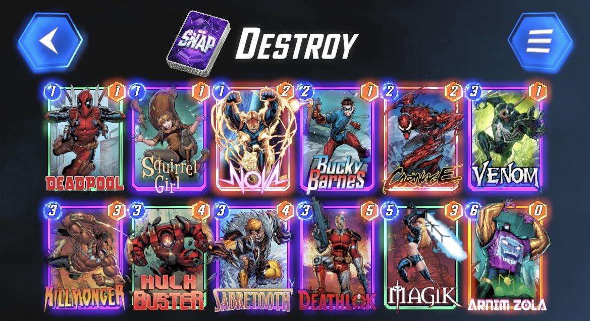 destruction deck marvel snap