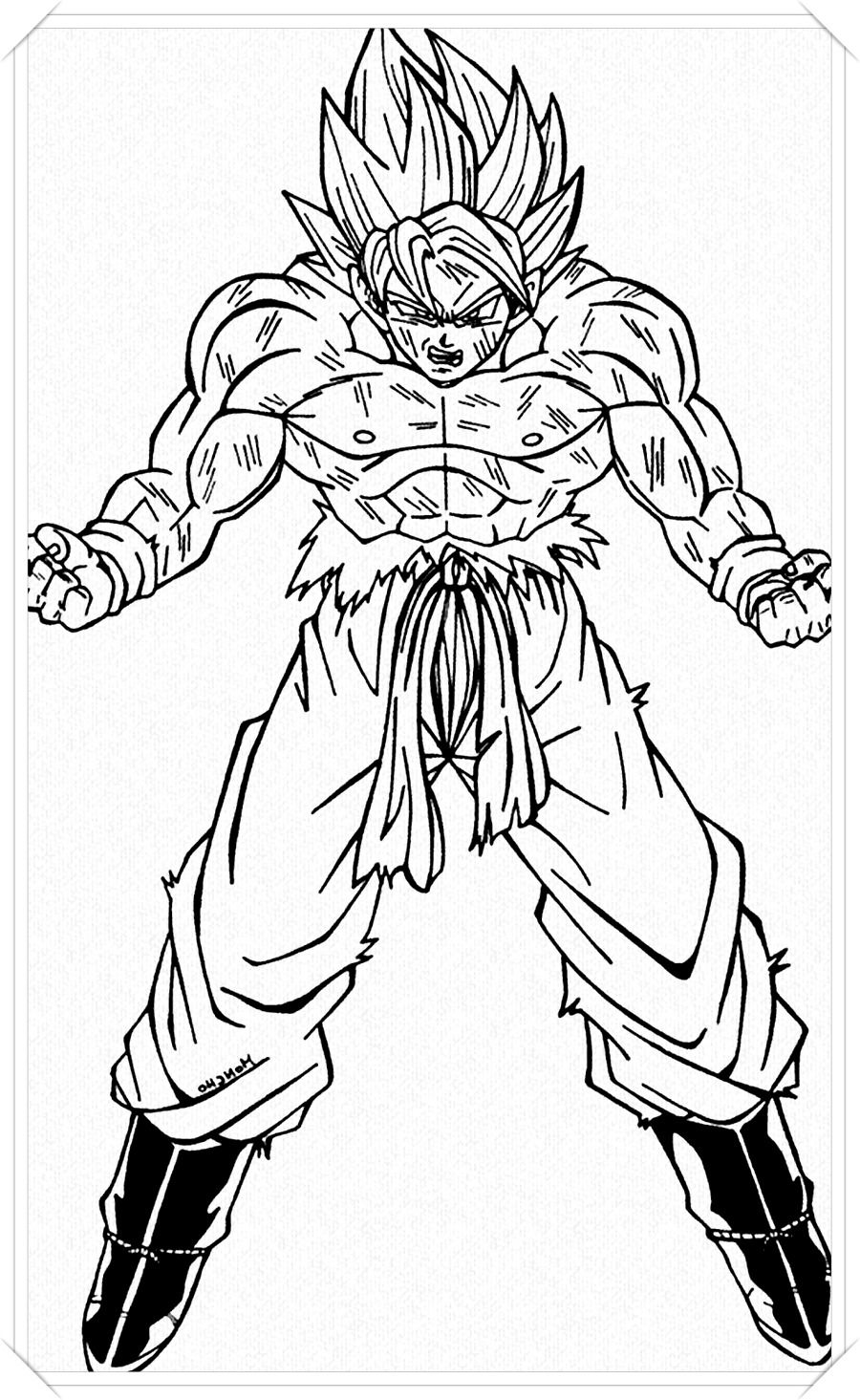 imagenes de goku para colorear e imprimir