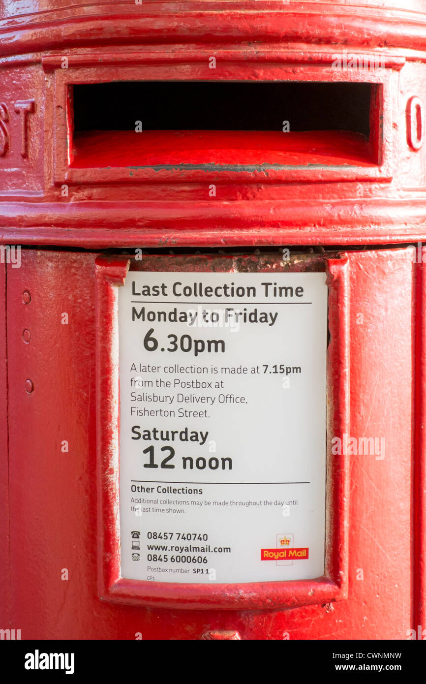 collection times royal mail post boxes