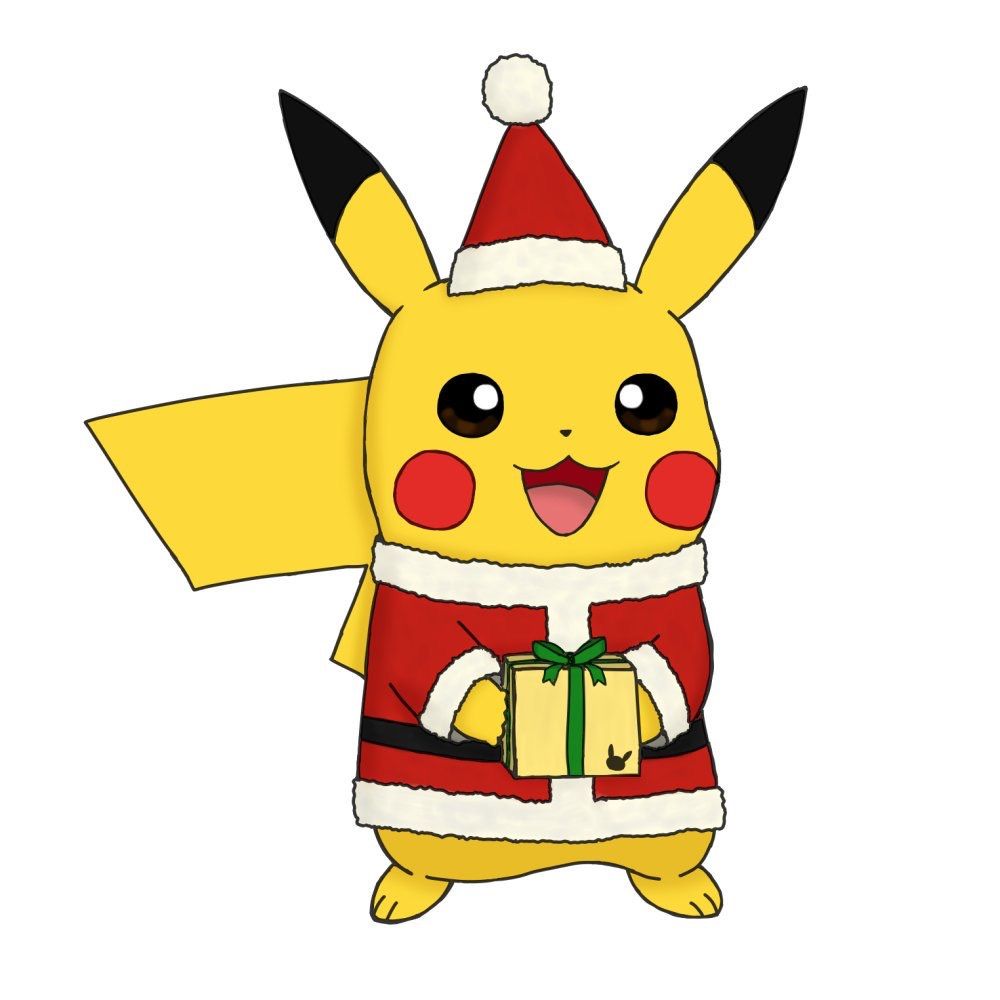 dibujos de pikachu de navidad