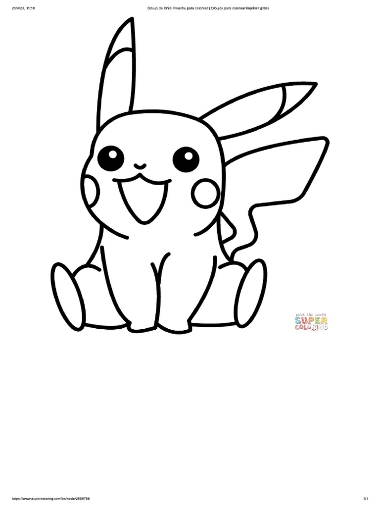 dibujos pikachu para colorear