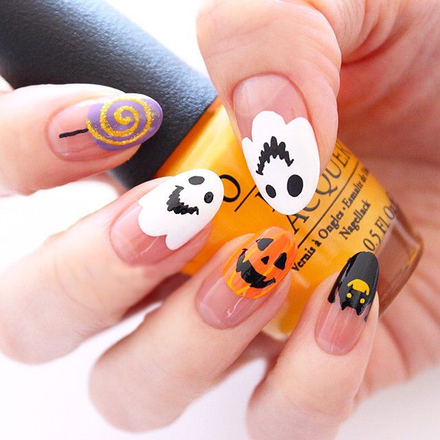 diseños de uñas halloween 2018