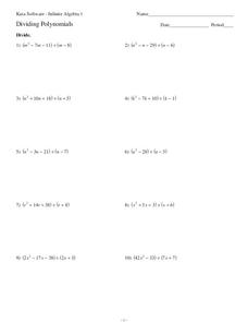 dividing polynomials worksheet answers