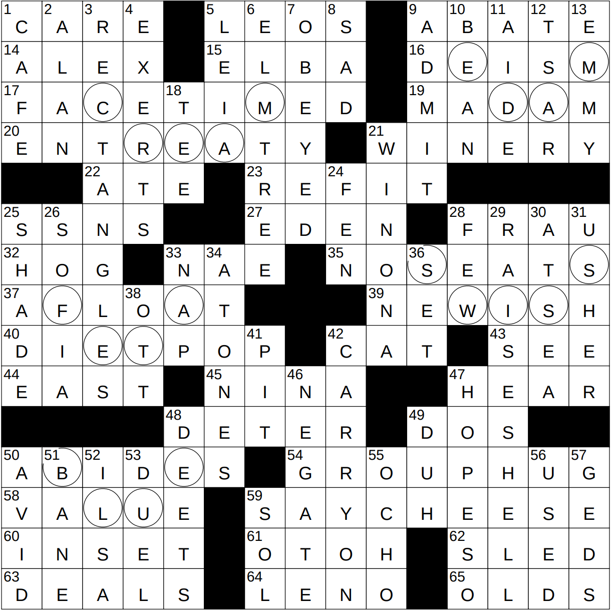 divine intervention in a play crossword