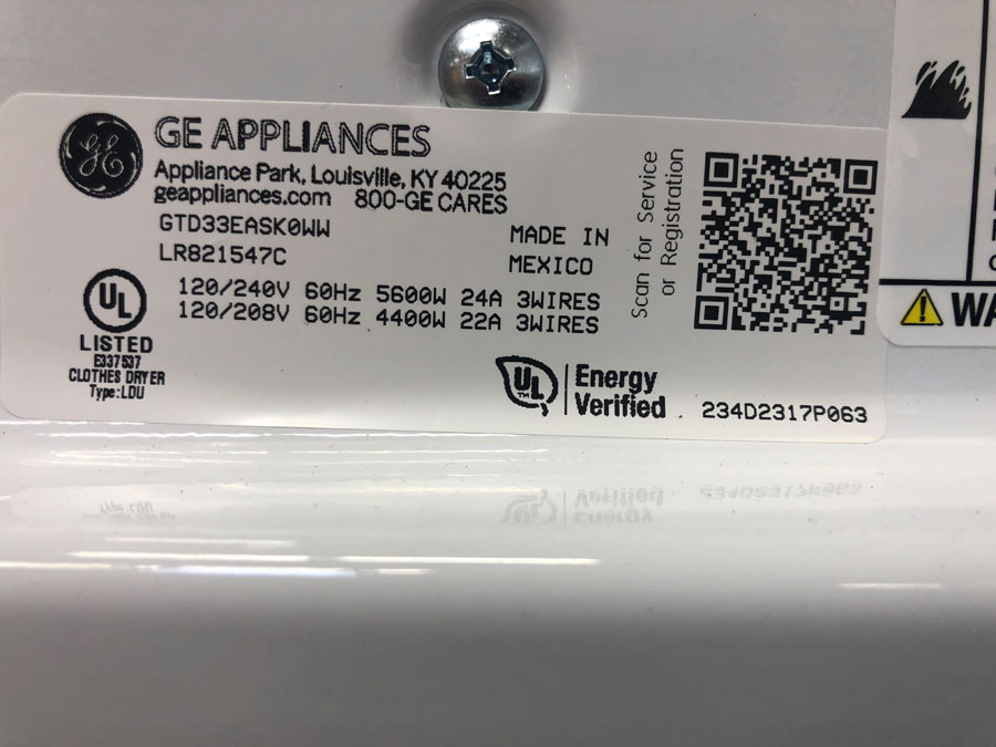 ge dishwasher serial number
