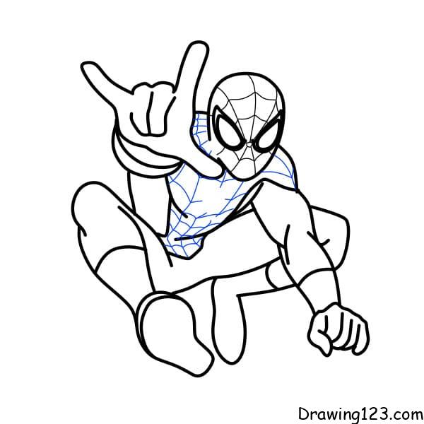 sketch easy spider man drawing