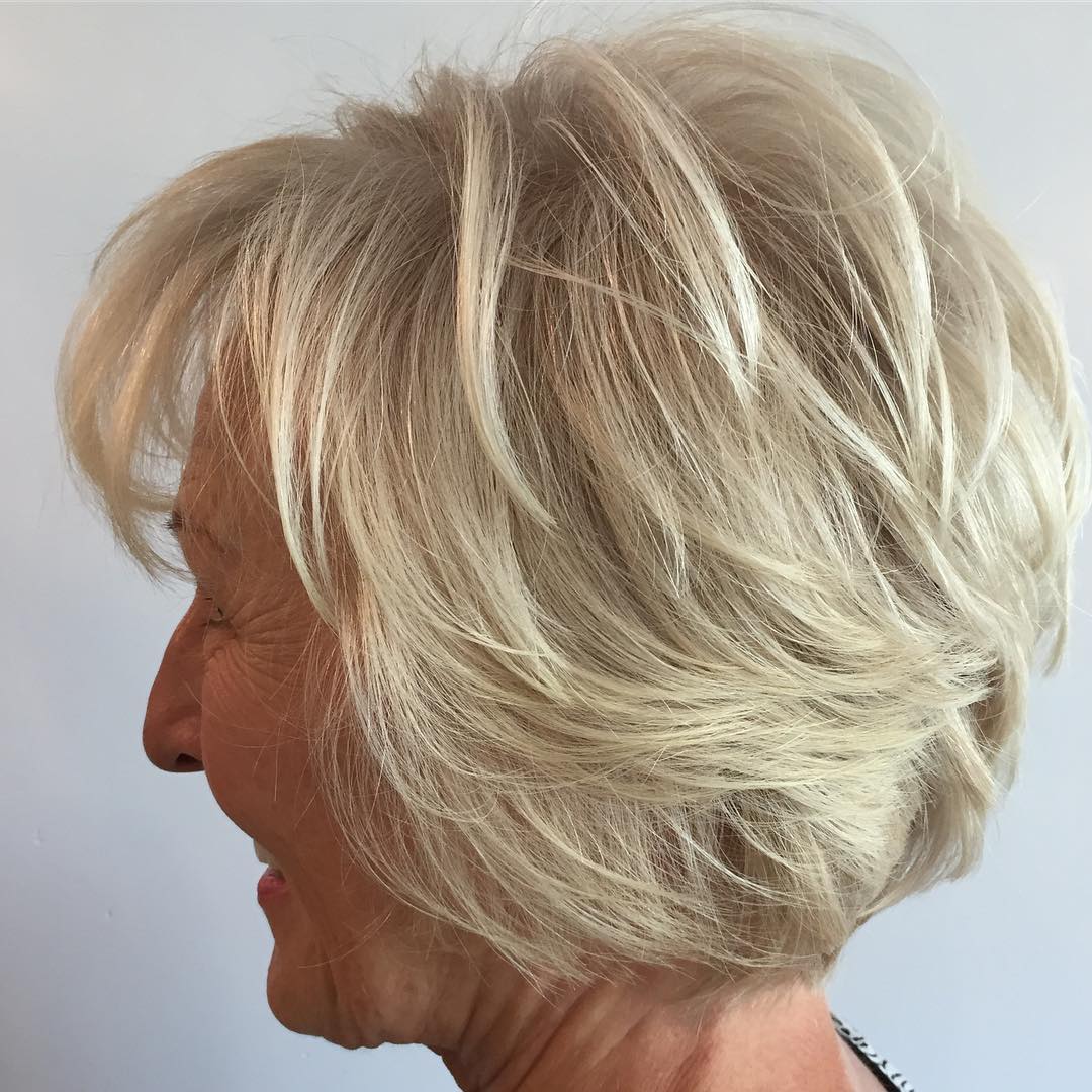 short layered bob for over 60