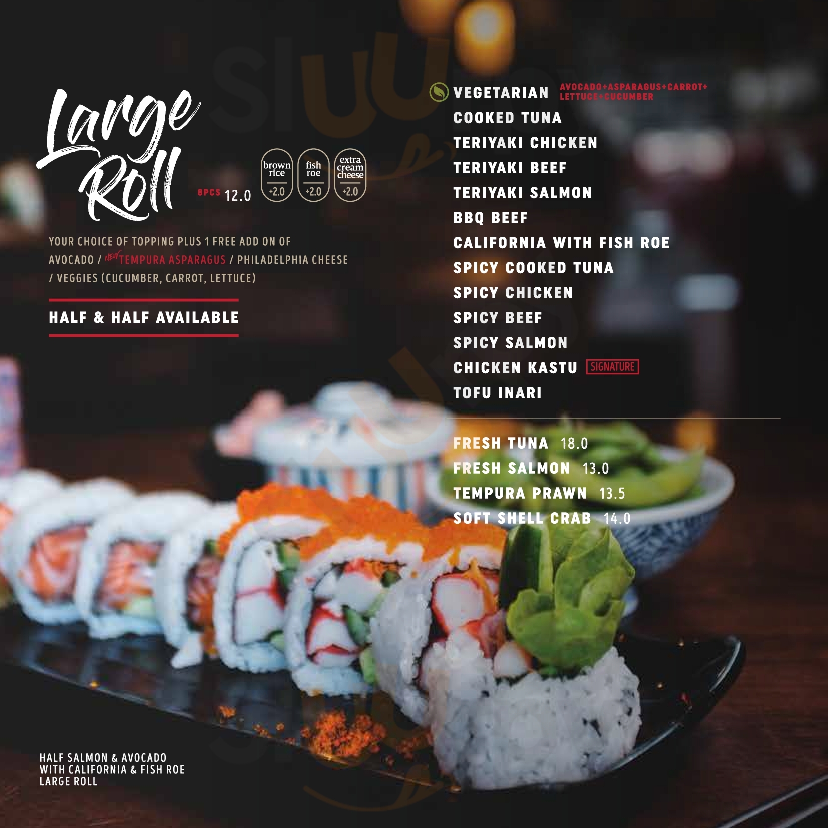 kanji fresh sushi menu