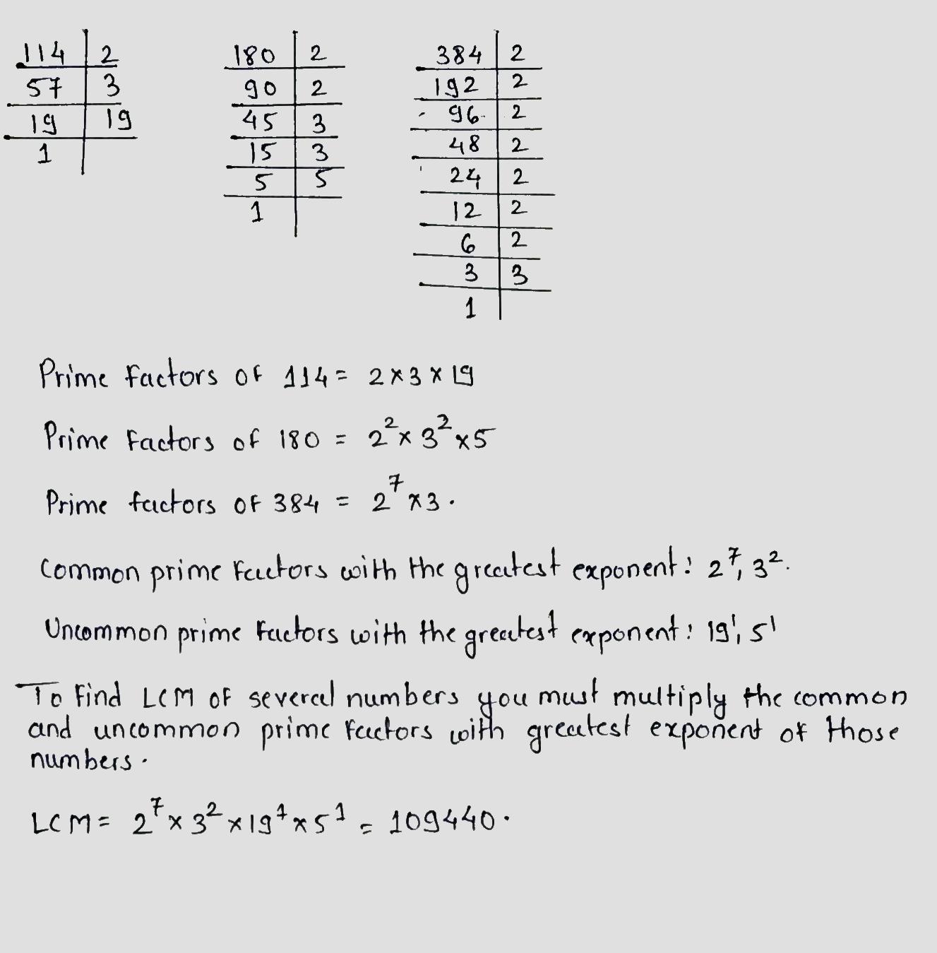 lcm with prime factorization