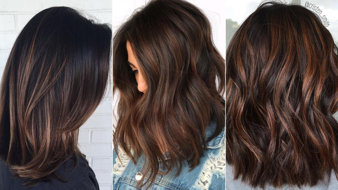 chocolate highlights on black hair