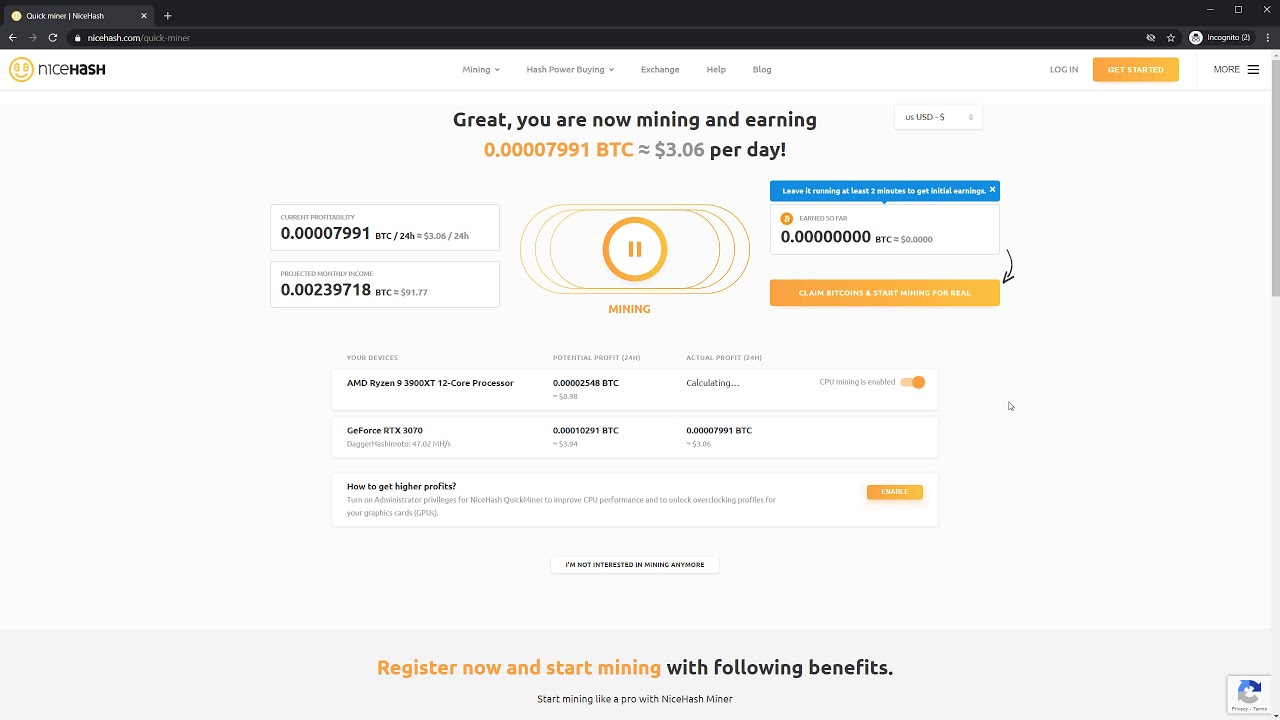 nicehash mining