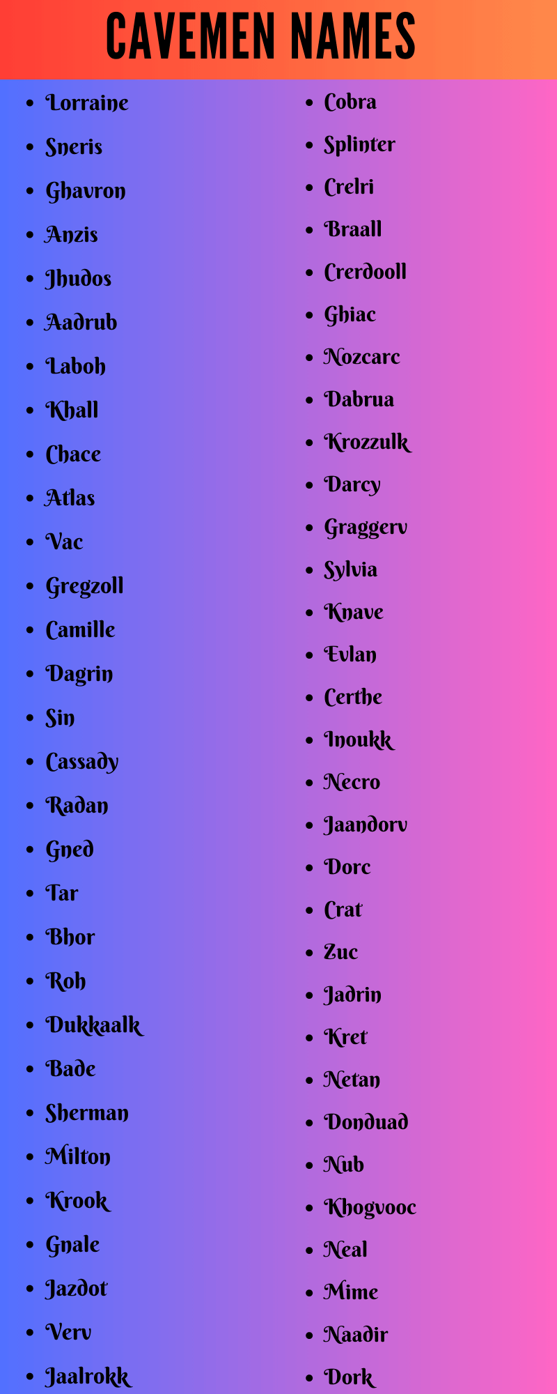 caveman name generator