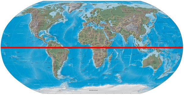 the equator does not pass through