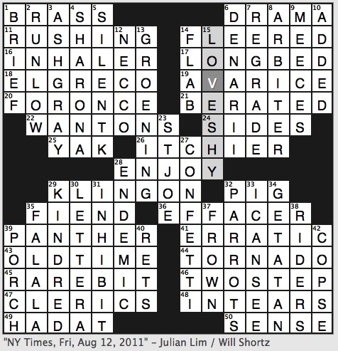 crossword clue avaricious