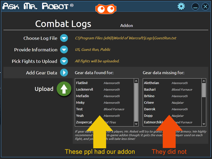 ask mr robot logs