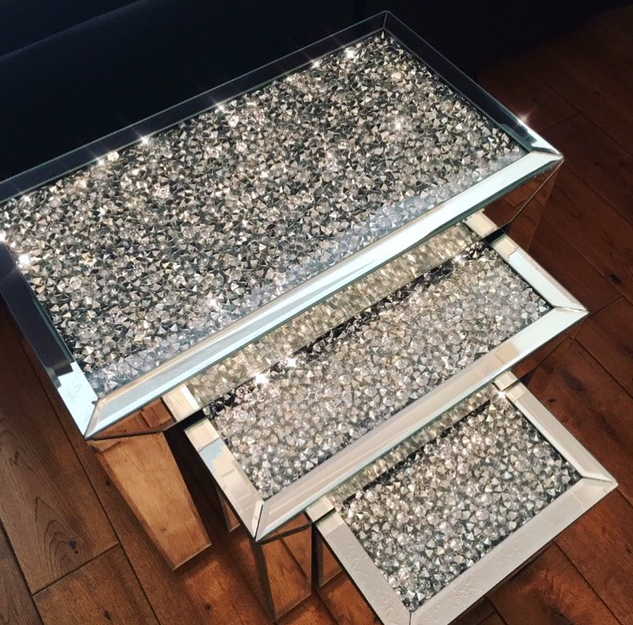 crushed diamond nest of tables