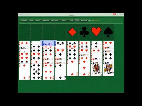 freecell card game green felt