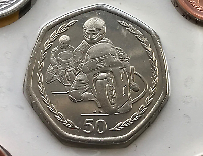 motorcycle 50p coin