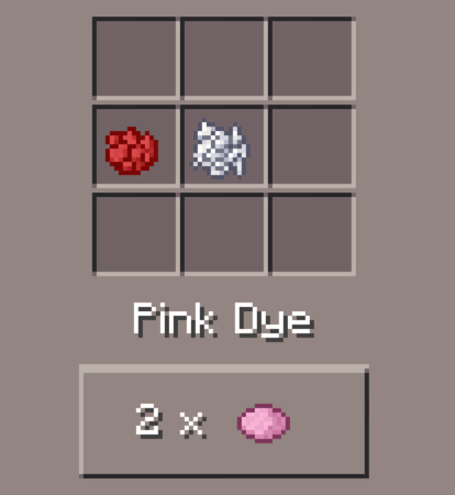 pink dye minecraft