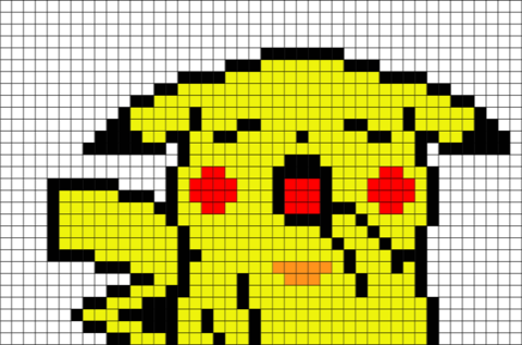 pixel art pikachu kawaii