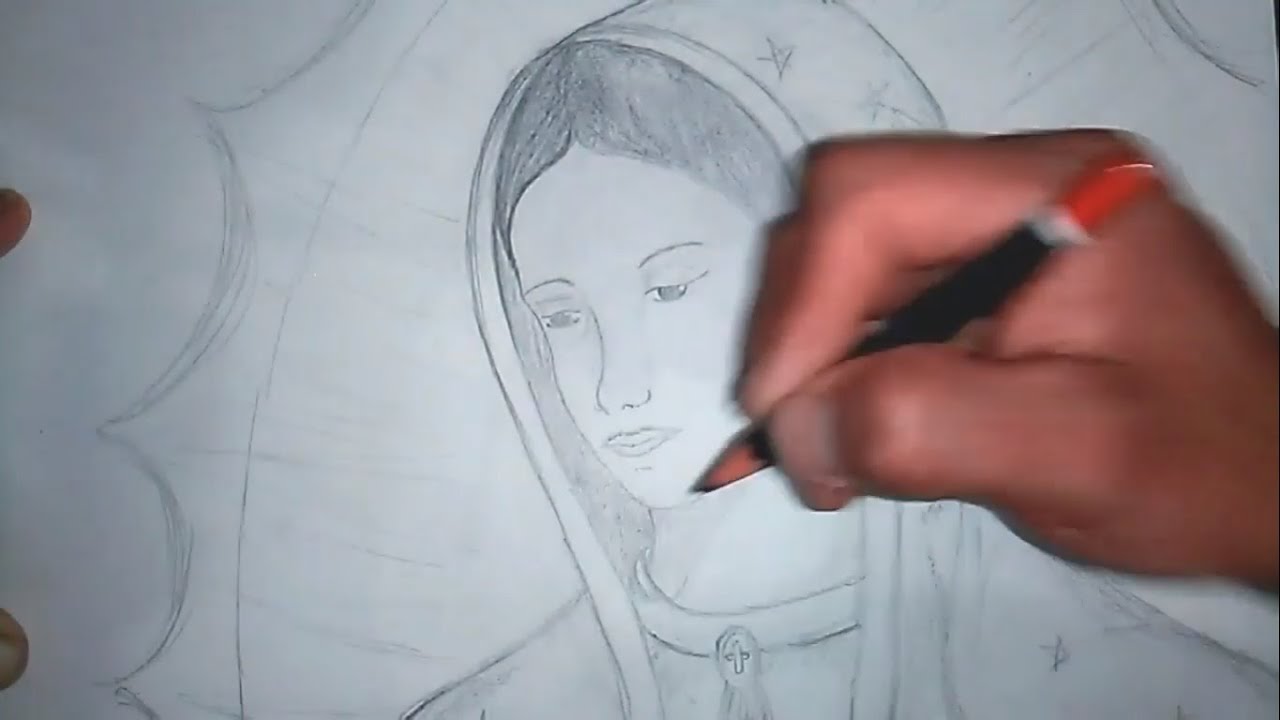 dibujos de la virgen de guadalupe a lapiz